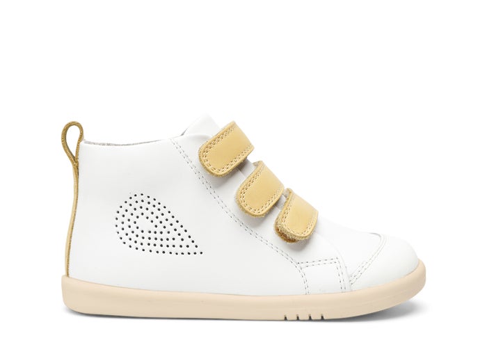 Bobux I Walk Hi Court White Sand Trainers – Marshmallow Kids