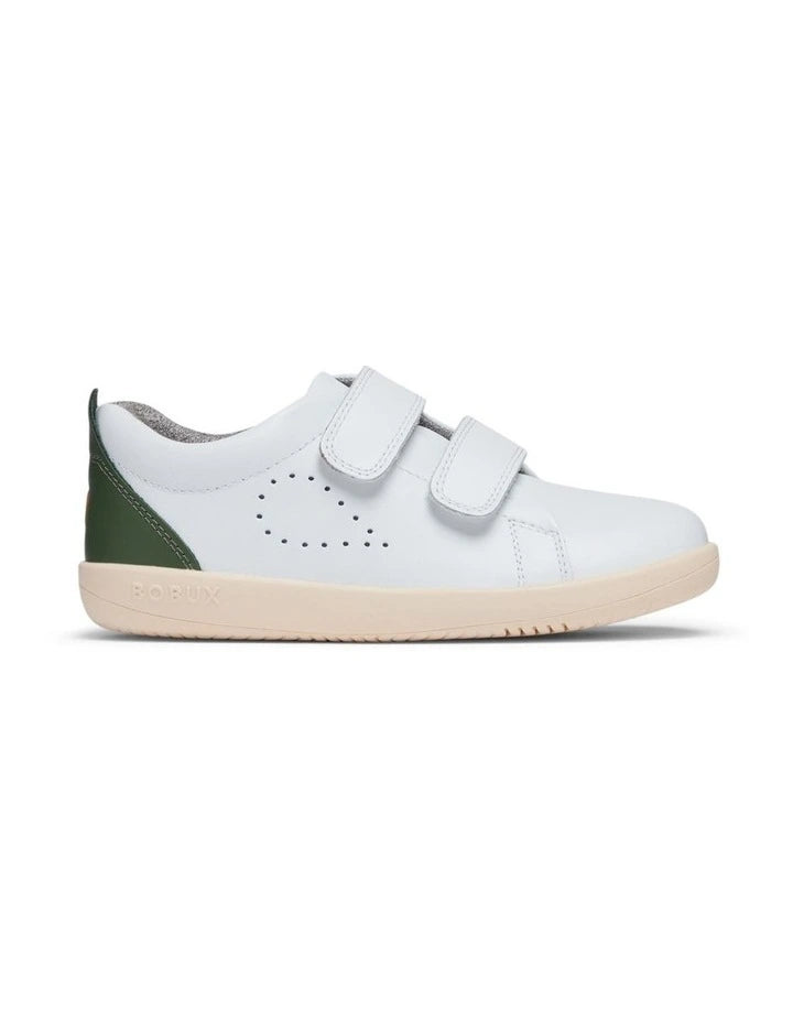 Bobux KP Grass Court White + Forest Trainers