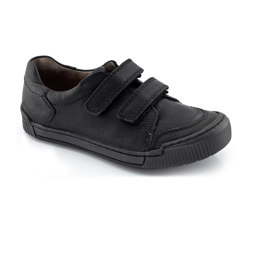 Froddo Black leather Velcro School Shoes