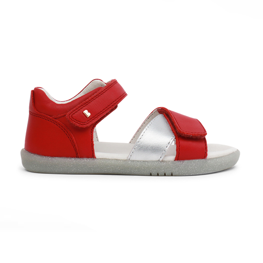 Bobux IW Rio Red With Misty Silver Sail Open Toe sandal