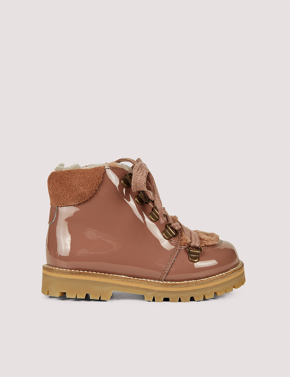 Petit Nord Copenhagen Rose Clay Patent Classic Winter Boots