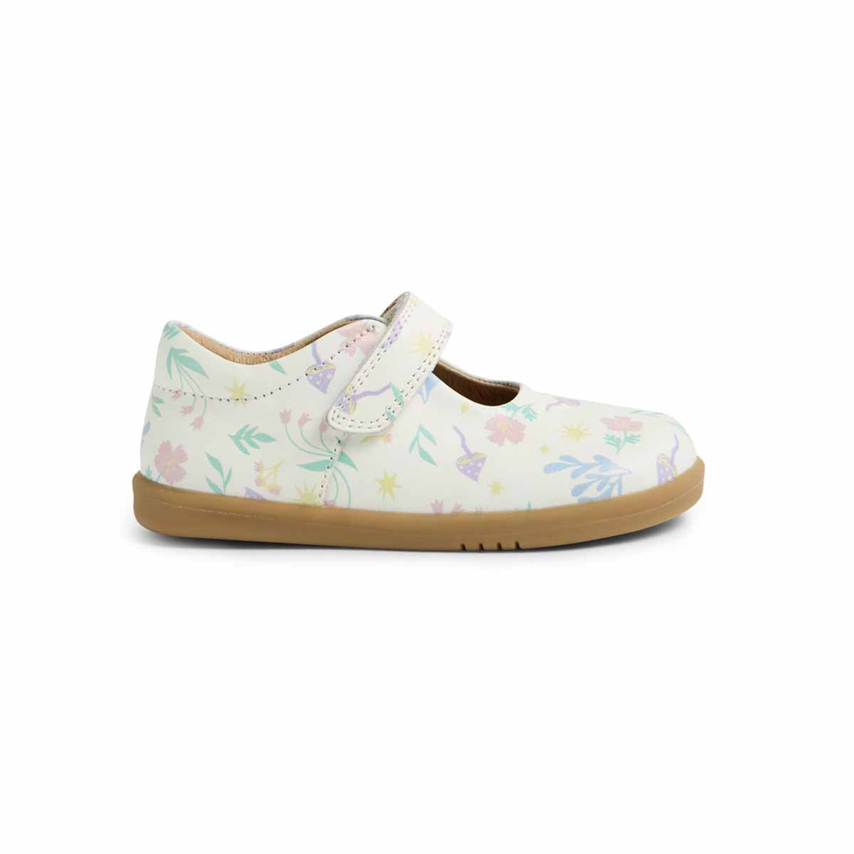 Bobux I Walk Mina White Floral Mary Janes