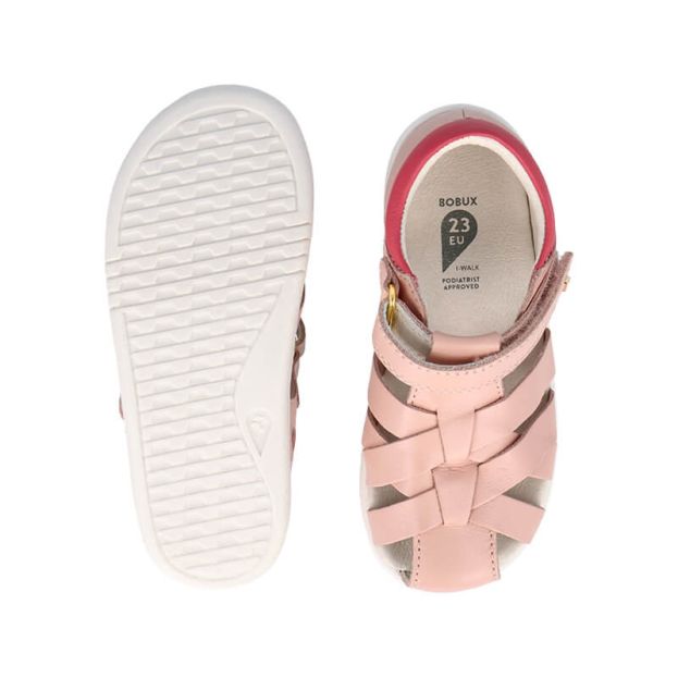 Bobux Tropicana II Seashell + Guava Close Toe Sandals