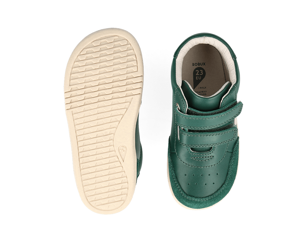 Bobux I Walk Champ High Deep Emerald + Chalk Trainers