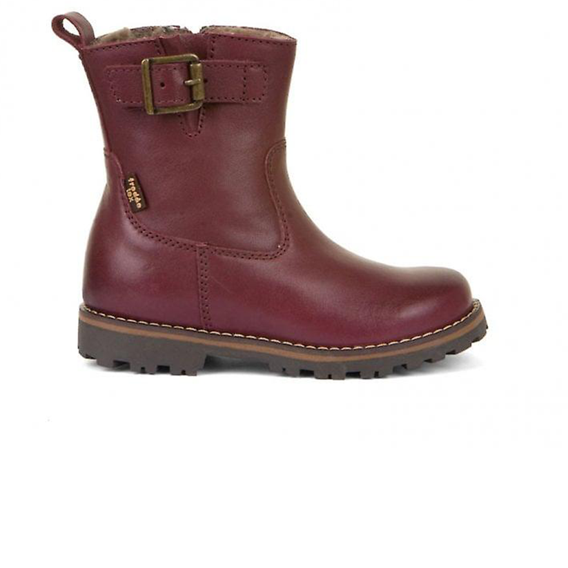 Froddo Girls Burgandy Boots With Wool Ligning