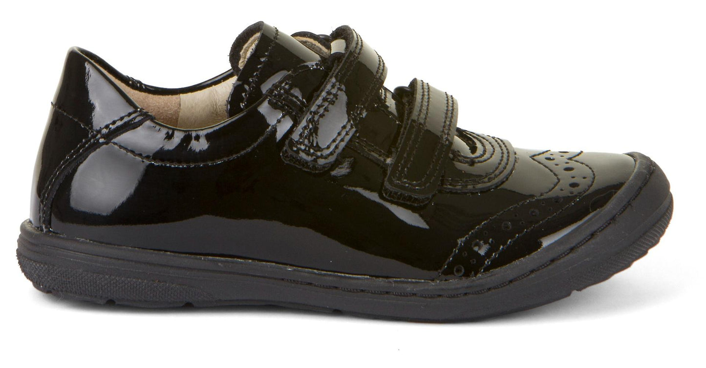 Froddo Black Patent Velcro School Shoes