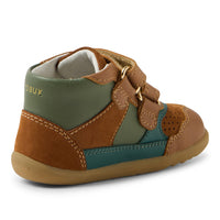 Bobux Step Up Harley High Top Trainers - Caramel & Dark Sea