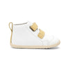 Bobux Step Up Hi Court White + Sand Trainers