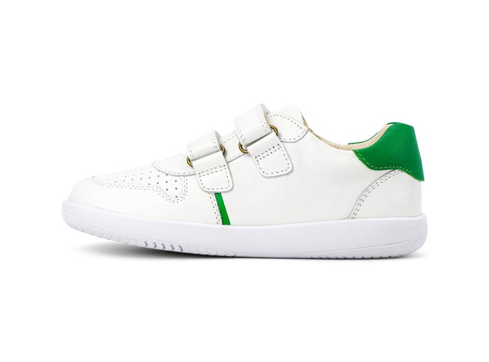 Bobux KP Riley White + Emerald Trainers