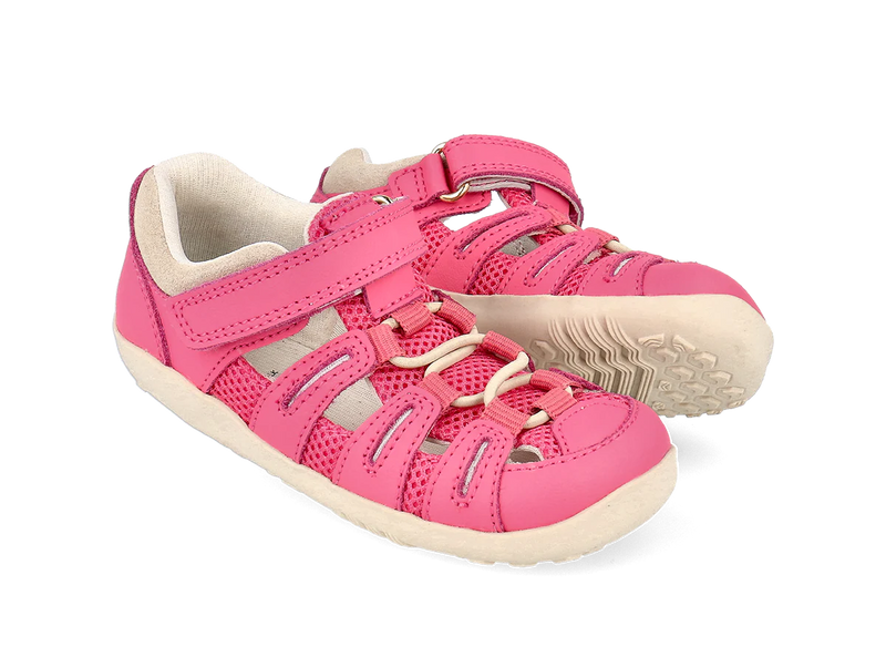 Bobux I Walk Summit Pink Cyclamen-Chalk Sandals
