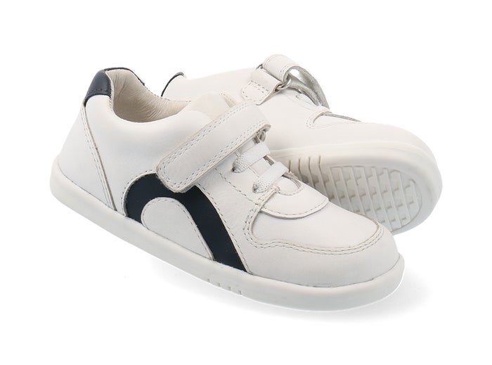 Bobux I Walk Comet White  Navy Trainers