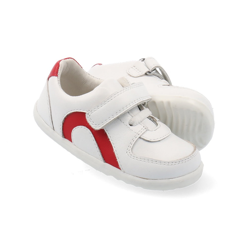 Bobux Step Up Comet White + Red Trainers