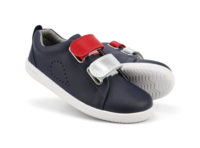 Bobux KP Grass Court Switch Navy (Red + Silver) Trainers