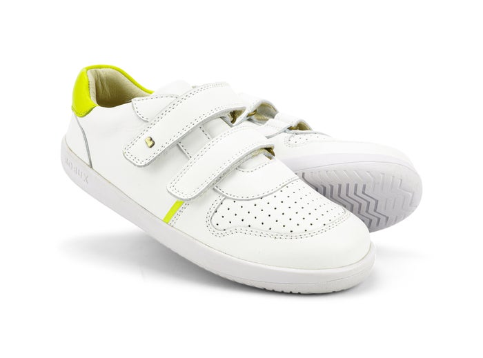 Bobux KP Riley White + Neon Trainers