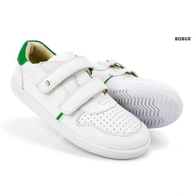 Bobux KP Riley  White + Emerald Trainers