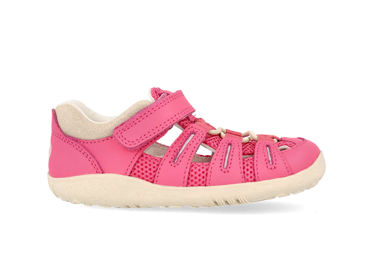 Bobux I Walk Summit Pink Cyclamen-Chalk Sandals