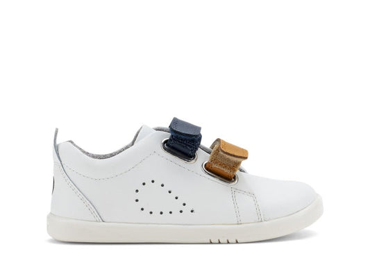 Bobux I Walk Grass Court Switch White (Navy+Buttersc) Trainers