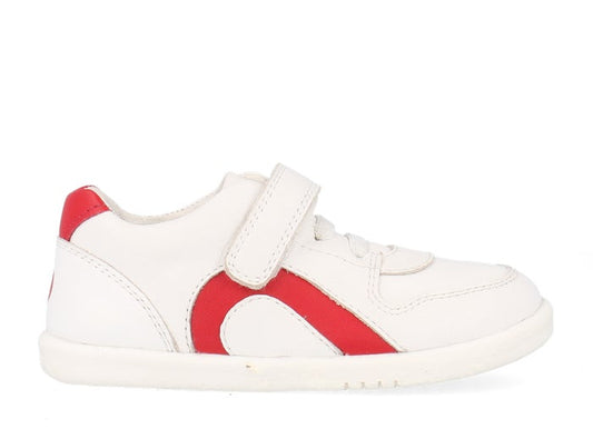 Bobux I Walk Comet White + Red Trainers