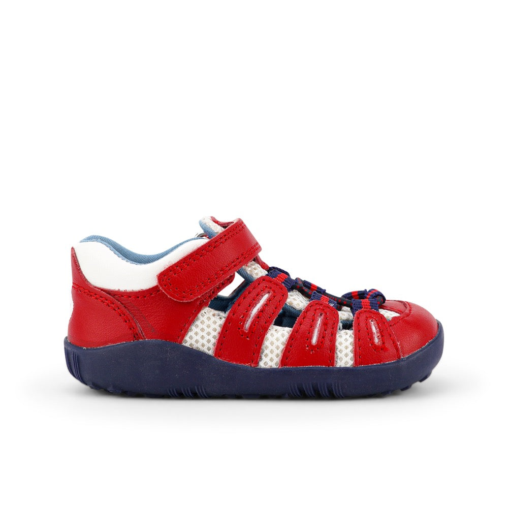 Bobux Step Up Summit Red + Navy Sandals