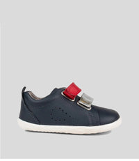 Bobux Step Up Grass Court Switch -Navy (Red + Silver Metallic) Trainers