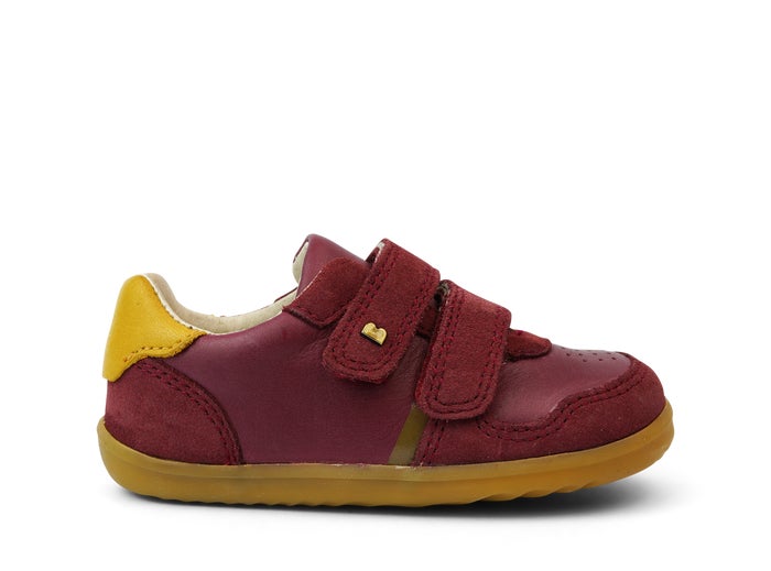 Bobux Step Up Riley Boysenberry + Chartreuse Trainers