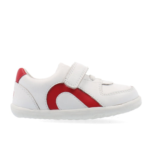 Bobux Step Up Comet White + Red Trainers