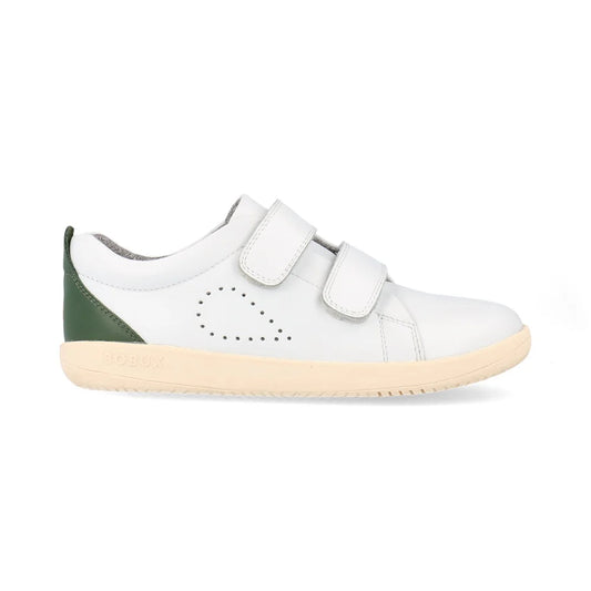 Bobux KP Grass Court White + Forest Trainers