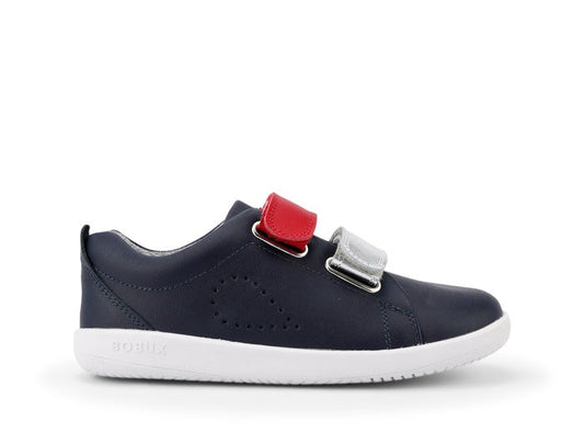 Bobux KP Grass Court Switch Navy (Red + Silver) Trainers