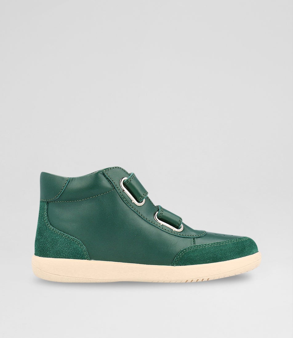 Bobux KP Champ High Deep Emerald + Chalk Trainers