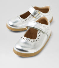 Bobux Step Up Lola Silver Mary Janes