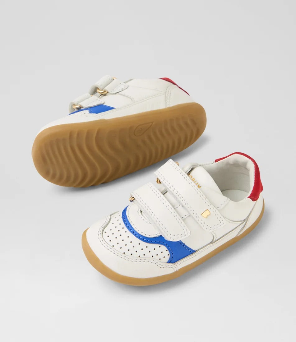 Bobux Step Up White-Salsa Hunter Trainers