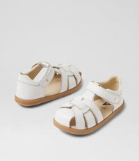 Bobux I Walk White Skip Twist Leather Sandals