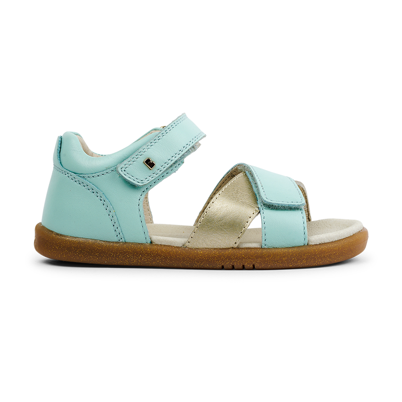Bobux  SU Mint With Gold Sail Open Toe sandal