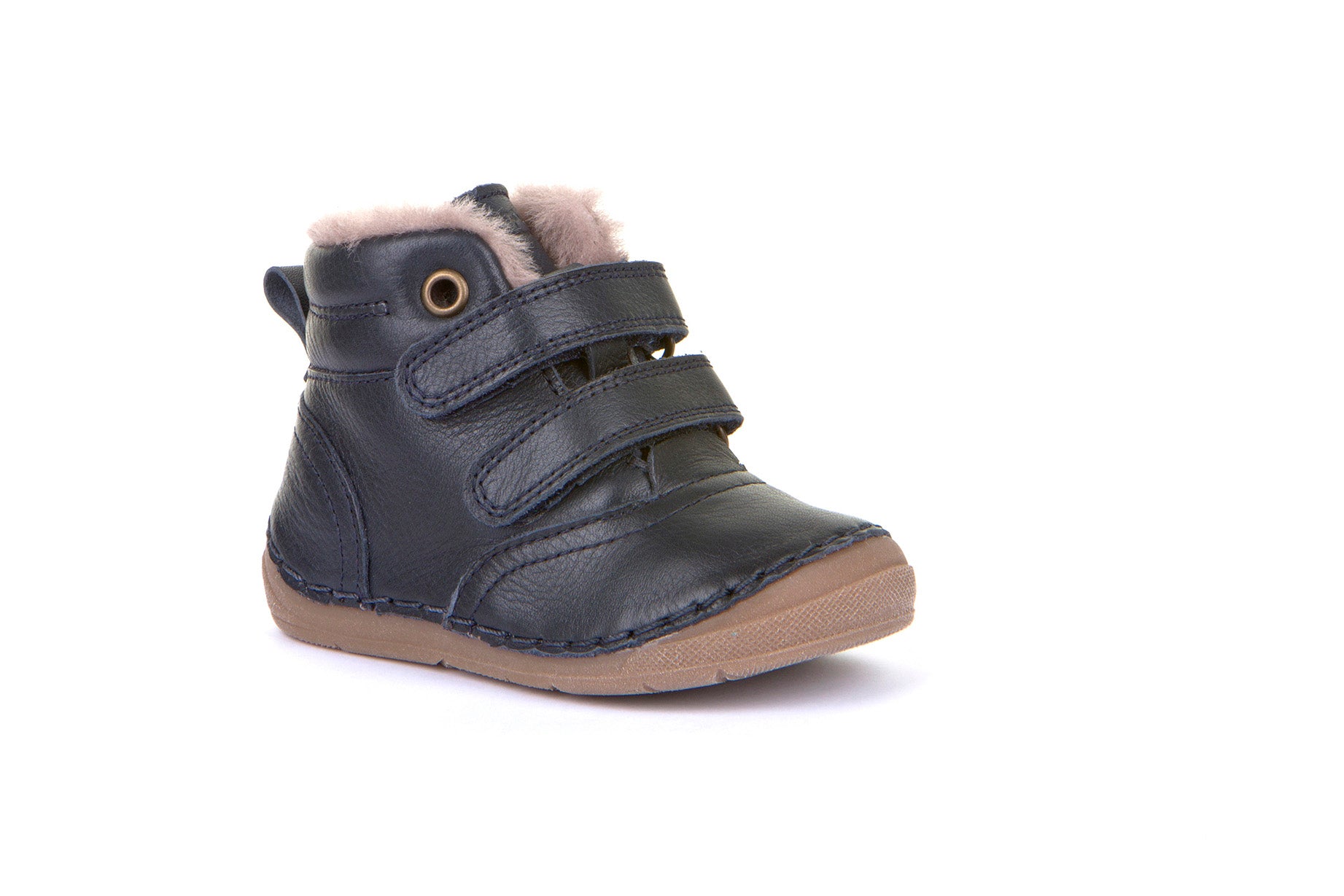 Froddo Hook and Loop Short Navy Boots Wool Lined