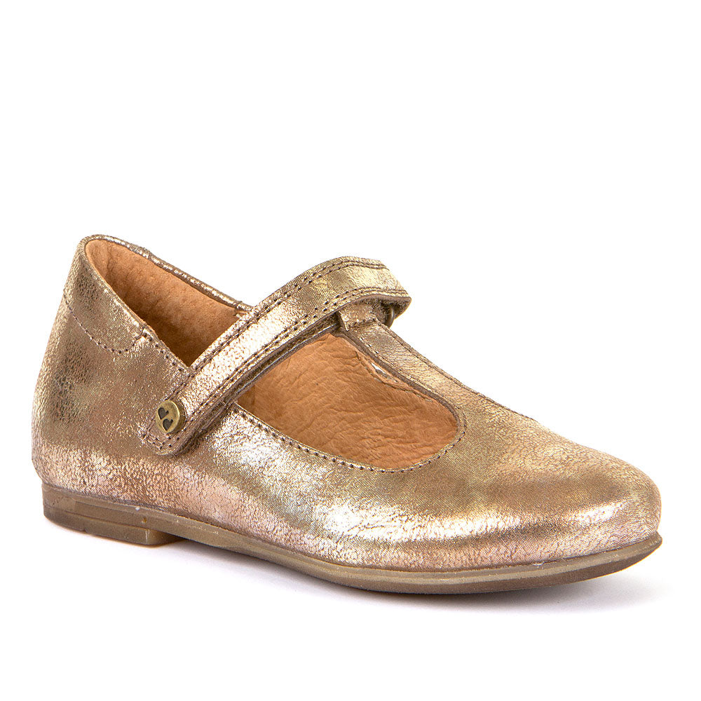 Froddo Leather Gold T Bar Shoes