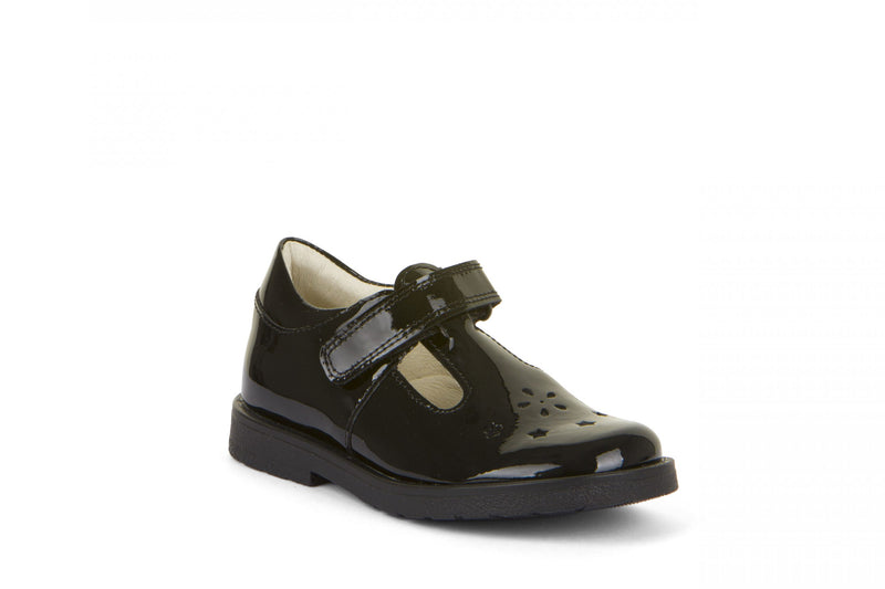 Froddo Evia Black Patent Leather T-Bar School Shoe