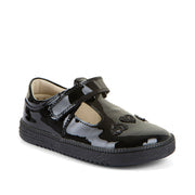 Froddo Barefoot Loop Sandra Black Patent School Shoes