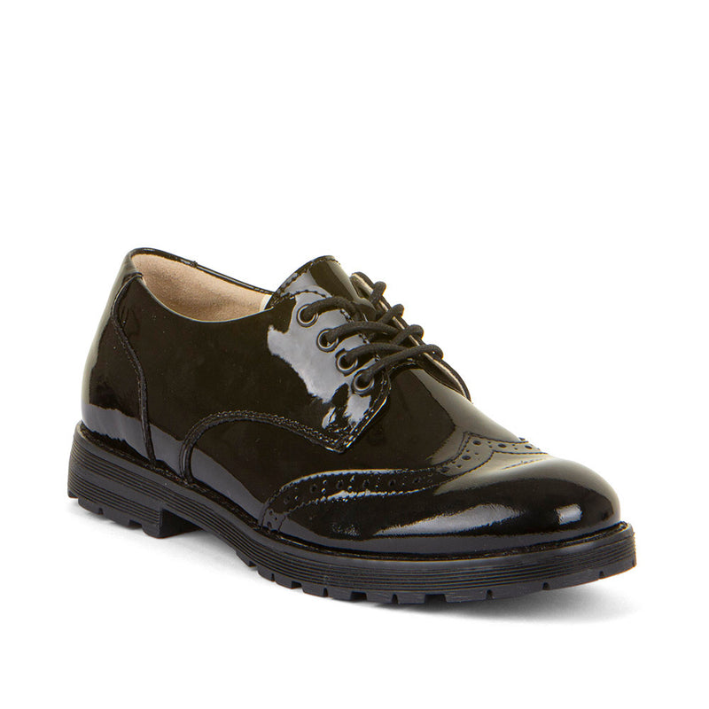 Froddo Charlie Black Patent School Shoes