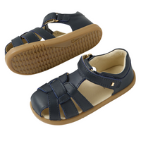 Bobux I Walk Navy Skip Twist Leather Sandals