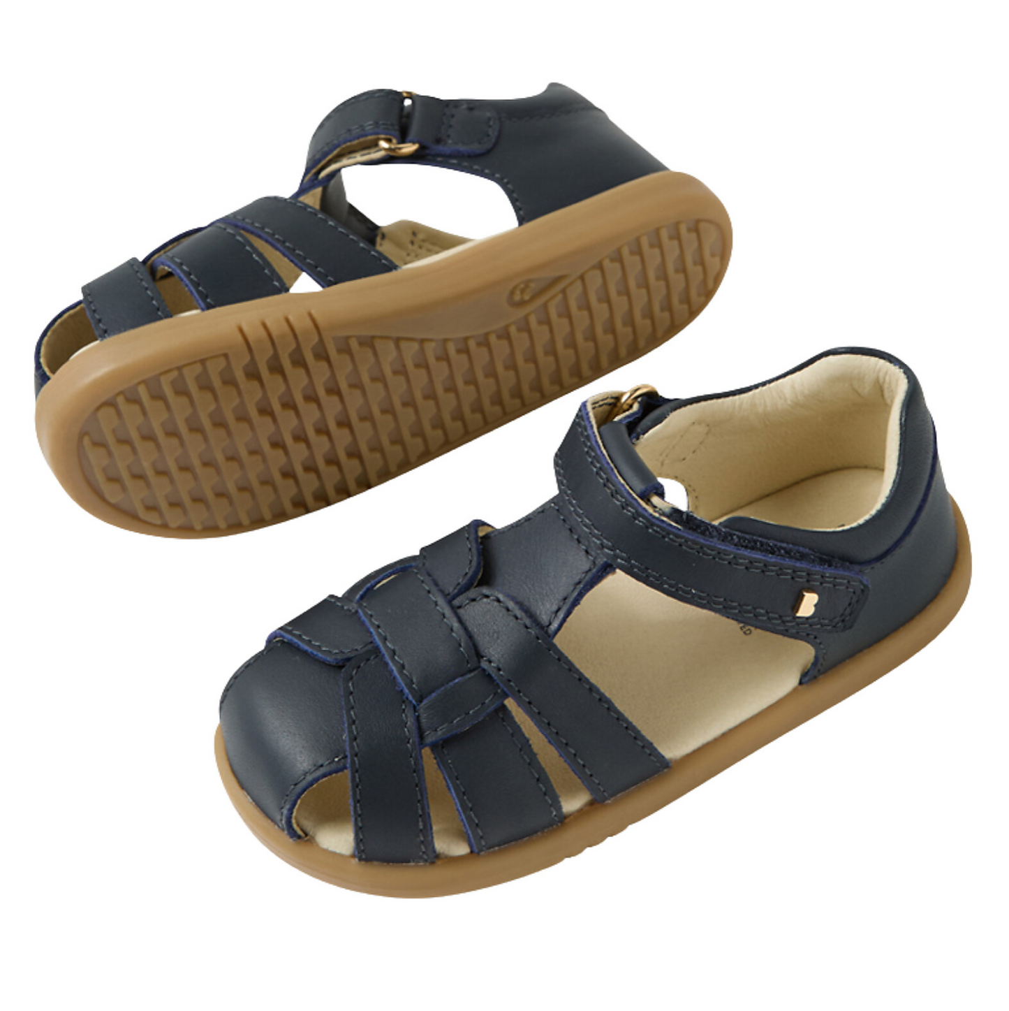 Bobux I Walk Navy Skip Twist Leather Sandals