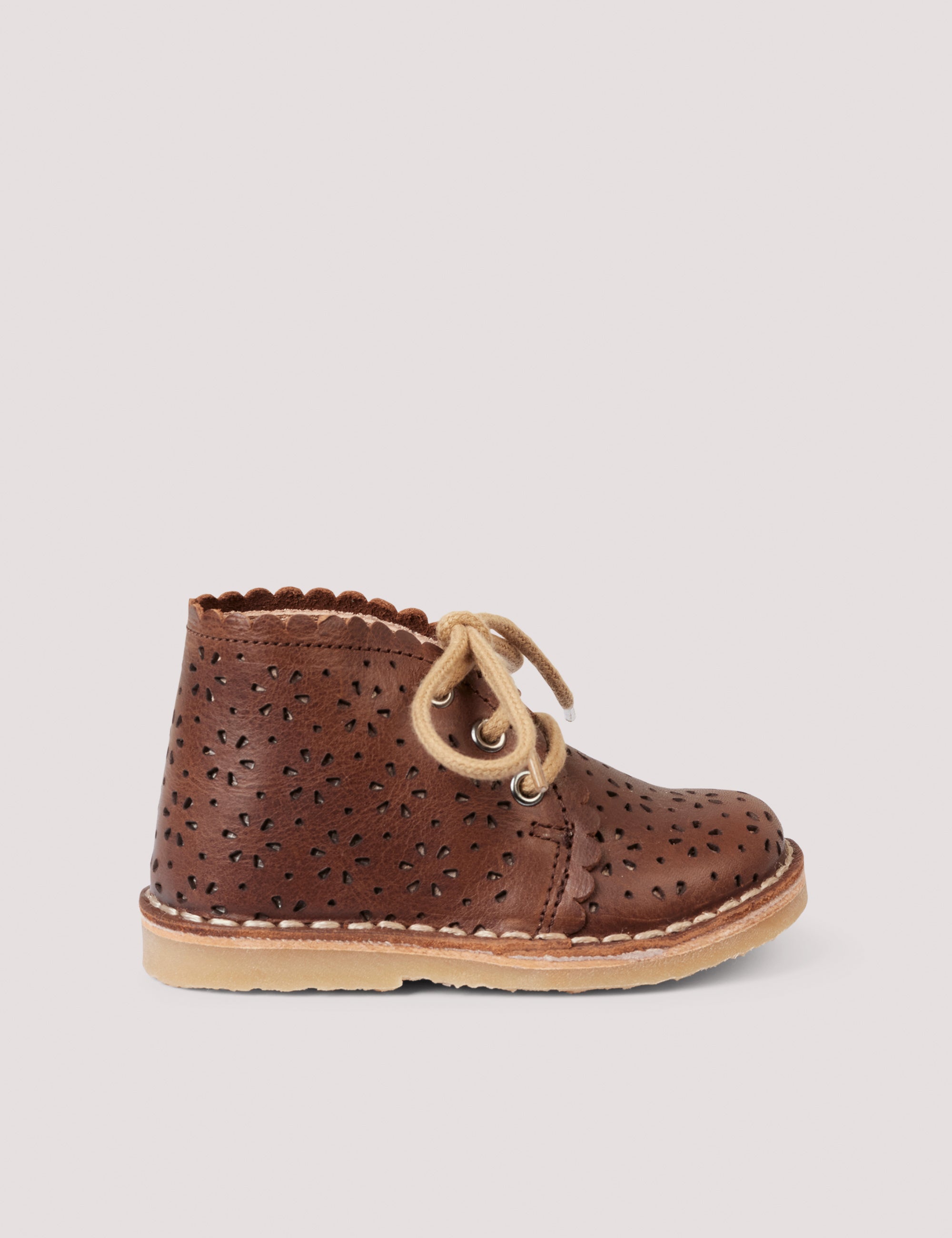 Petit Nord Copenhagen Cognac Scallop Flower Boots
