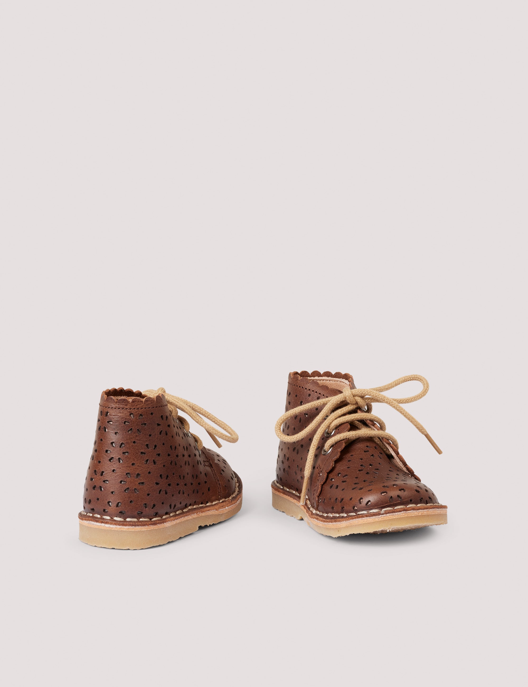 Petit Nord Copenhagen Cognac Scallop Flower Boots