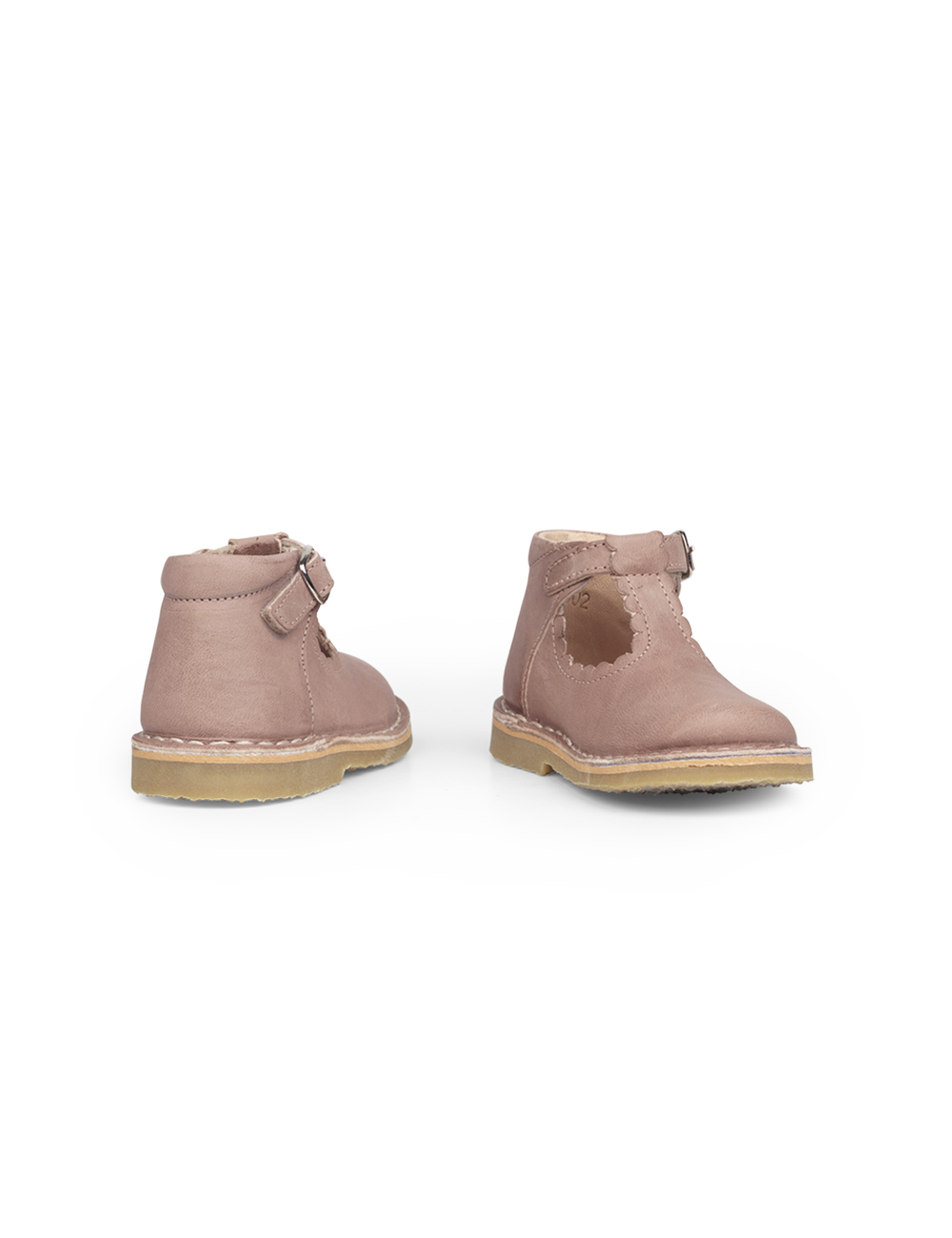 Petit Nord Copenhagen Old Rose T-Bar Scallop Shoes