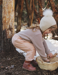 Petit Nord Copenhagen Old Rose T-Bar Scallop Shoes