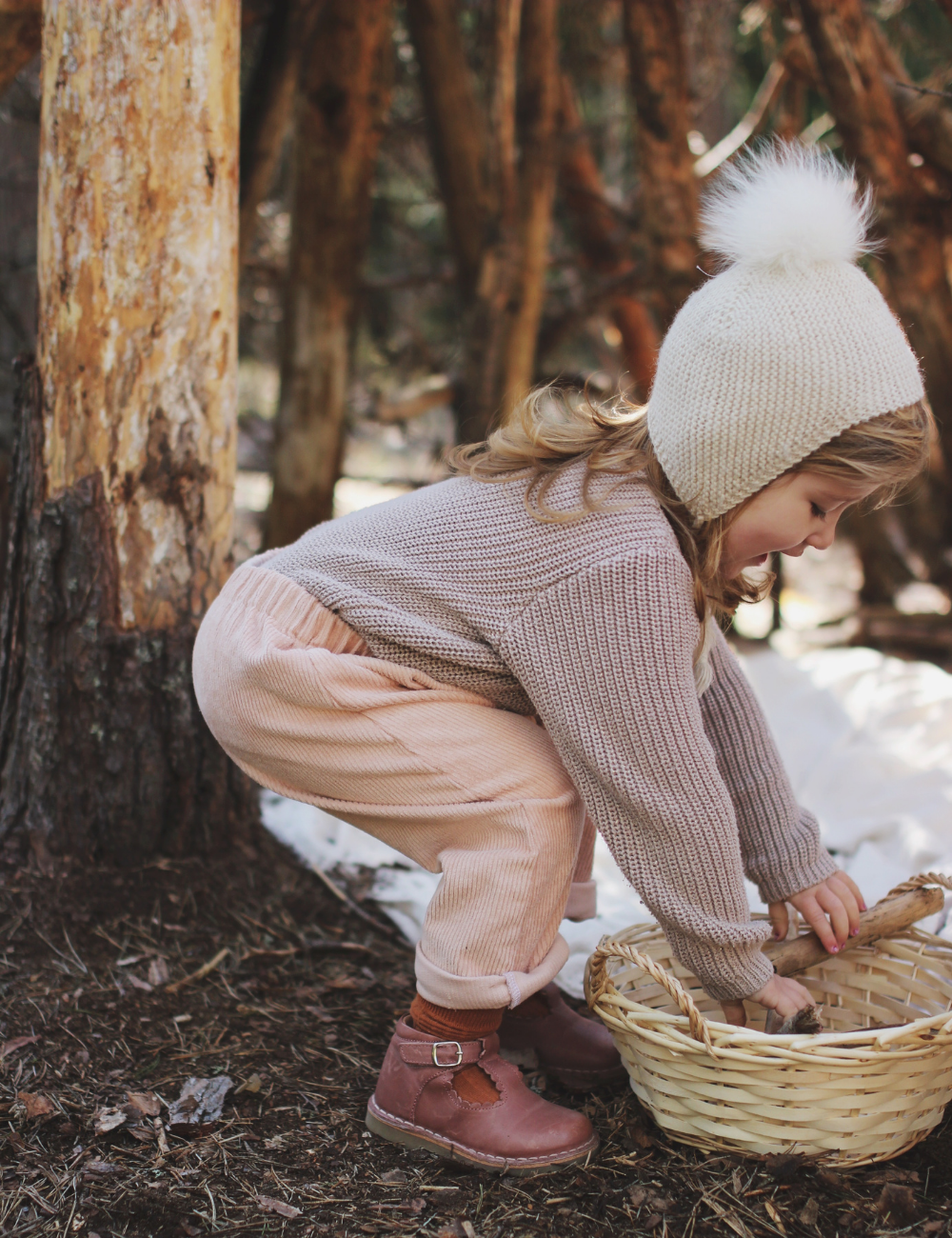 Petit Nord Copenhagen Old Rose T-Bar Scallop Shoes