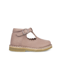 Petit Nord Copenhagen Old Rose T-Bar Scallop Shoes