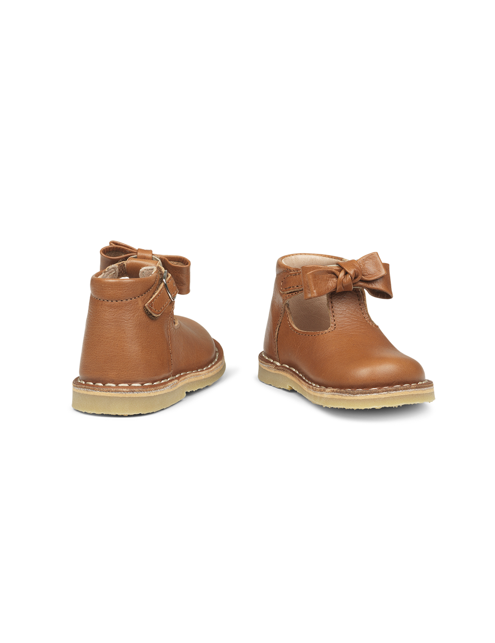 Petit Nord Copenhagen Cognac T-bar Bow Shoes