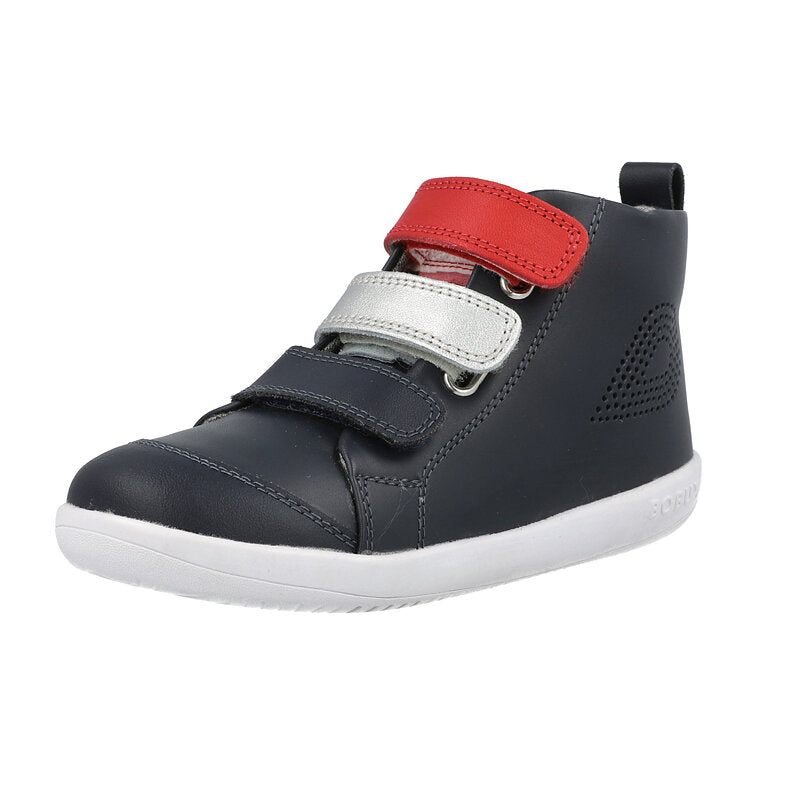 Bobux KP Hi Court Switch Arctic Navy Boots(Red + Silver)