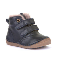 Froddo Hook and Loop Short Navy Boots Wool Lined