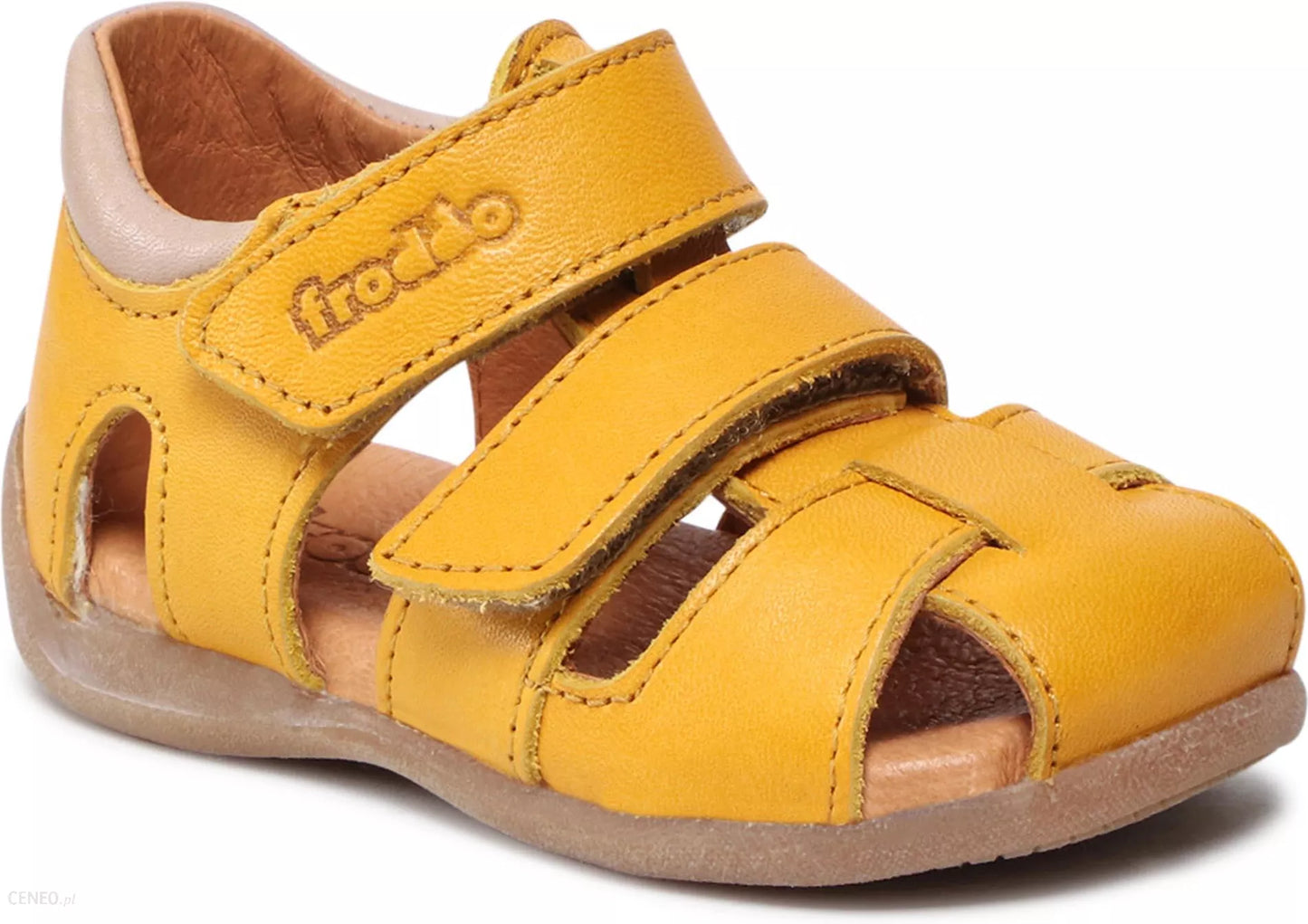Froddo Leather Closed Toe Sandal In Dark Yellow